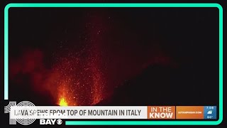 Video Mount Etna spews lava in massive eruption [upl. by Orimar801]