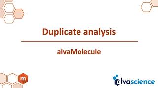 alvaMolecule  Duplicate analysis [upl. by Barney]