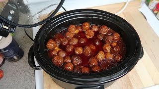 Easy Crockpot Grape Jelly BBQ Meatballs  Easy Party Appetizer Recipe [upl. by Areemas]