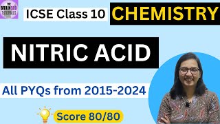 ICSE Class 10 Chemistry Nitric Acid PYQs  Solution Last 10 years [upl. by Renard386]