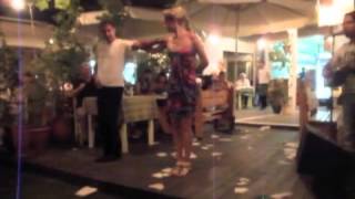 THASOS Syrtaki dance by ovner of taverna quotMusesquot with his wife [upl. by Schrader465]