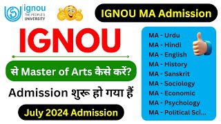 IGNOU MA Admission 2024 July Session  IGNOU Admission Form Fill Up Online 2024IGNOU Admission 2024 [upl. by Derfniw436]