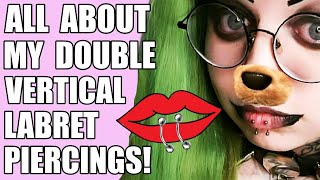 All About My Double Vertical Lip Piercings  Emily Boo [upl. by Euell]