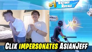 Clix takes over AsianJeffs stream amp impersonates AsianJeff FUNNY [upl. by Armillia]