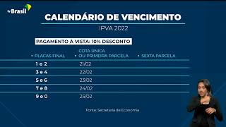 DF  Confira o calendário de pagamento do IPVA 2022 [upl. by Geneva780]