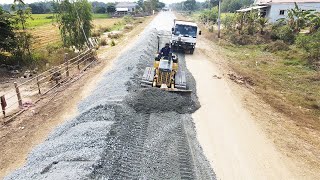 Amazing Budozer Building New Road Best skill pushing black gravel Building New Road [upl. by Reynold]