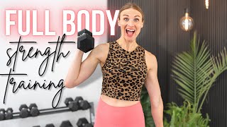 30minute Full Body Strength Training with Dumbbells [upl. by Malha]