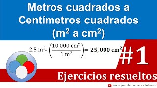 Convertir de Metros Cuadrados a Centimetros Cuadrados m2 a cm2 [upl. by Ilesara158]