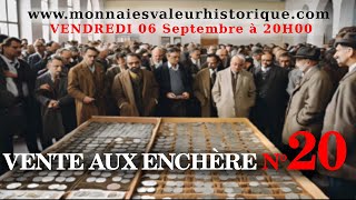 N°20 VENTE AUX ENCHÈRES NUMISMATIQUE PROFESSIONNELLE Live commissaire priseur bon plan achat [upl. by Rich]