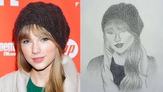 STUNNING Drawing of BEAUTIFUL Taylor swift 😍💥  taylorswift pencildrawing art youtube [upl. by Porty]