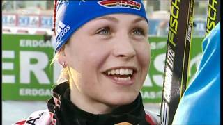 Magdalena Neuner  Interview zur Goldmedaille im Massenstart WM 2011 [upl. by Tnias]