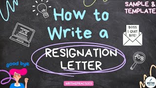 How to Write A Resignation Letter  DOs and DONTs  Writing Practices [upl. by Parke]