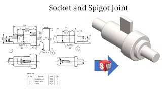 Socket and Spigot Joint using SOLIDWORKS  Parts and Assembly  SOLIDWORKS tutorials for beginners [upl. by Eibbil615]