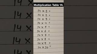 Multiplication Table 14  Table 14 📚✨️ tables maths [upl. by Dalli]