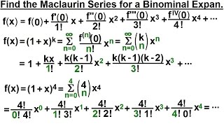 Calculus 2 Infinite Sequences and Series 68 of 86 Maclaurin Series for a Binominal Expansion 2 [upl. by Tsew]