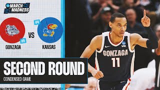 Gonzaga vs Kansas  Second Round NCAA tournament extended highlights [upl. by Koffler]