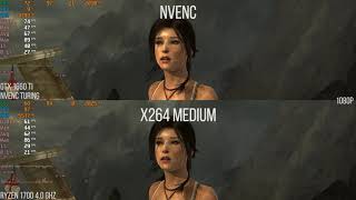 Tomb Raider NVENC H264 vs x264 Medium  1080p amp 720p  Performance comparison [upl. by Adnav220]