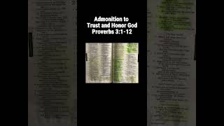 Admonition to Trust and Honor God Proverbs 3112bible bibleverse holyscripture [upl. by Bevis]