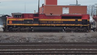 TRAINS CPKC Unit Tanker Train With CP and KCS Locomotives at Dorval Ramps [upl. by Schuler528]