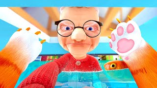 Hiding from GRANNY in the Fish Tank  I Am Cat VR [upl. by Lajes]