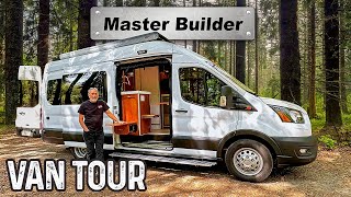 BEST Luxury Van Build Ever  Precision HIGH END Camper Conversion  LOADED [upl. by Niwrud]