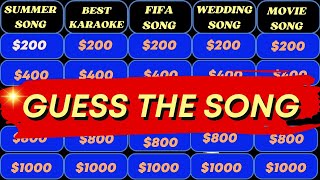 GUESS THE SONG JEOPARDY STYLE  MUSIC QUIZ  5 [upl. by Stalder492]