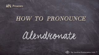 How to Pronounce Alendronate Real Life Examples [upl. by Fairfield]