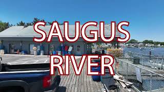 Saugus River Fox Hill Yacht Club Belden Bly Drawbridge Lobstering drone flight [upl. by Aviva]