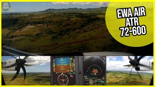 AMAZING Cockpit Landing into remote Madagascar Airfield Ewa Air ATR 72600 AirClips [upl. by Terryl]