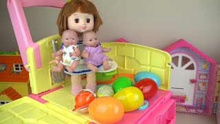 kitchen cart and baby doll toys  eggsdoll baby toys cats Baby doli food cart and cooking toys [upl. by Chung]