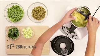 Como hacer pure de verduras con carne pescado o pollo con Thermomix MT5  Recetas Español [upl. by Sanfourd]