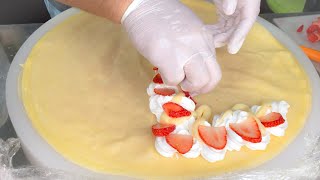 japanese street food  creamy crepe compilation [upl. by Ponton]