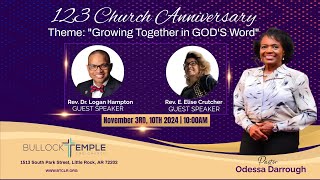 Bullock Temple CME Church  Communion Sunday  quotGrowing Togetherquot Ruth 1118 [upl. by Ecital]