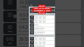 Pcso official Lotto Result 9pm draw tonight November 4 2024 Monday  lottorecaptoday [upl. by Langdon733]