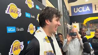 Austin Reaves RAVES About Dalton Knecht After Lakers Practice [upl. by Ahsitaf]