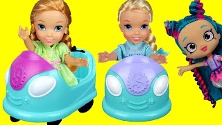 BUMPER Cars Elsa amp Anna toddlers in Shopkins World  Shopkins turn into Stones  Dream come true [upl. by Gibun]