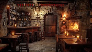 Medieval Tavern Night with Fireside Music and Ambience from The Witchers Realm [upl. by Enihpets835]