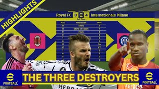 eFOOTBALL KEY HIGHLIGHTS AC MILAN vs INTER  BECKHAM  MESSI  DAROGBA HATTRICK 🔥 [upl. by Einnod]