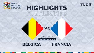 Highlights  Bélgica 23 Francia  UEFA Nations League 2021  Semifinal  TUDN [upl. by Nwahsem]