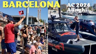 America’s Cup 2024 Fans Support ALINGHI RED BULL RACING Semifinal in Barcelona [upl. by Nagiem]