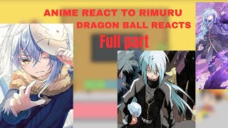 Anime react to Rimuru Tempest  Dragon Ball  Full part  Yuuki kagurazaka [upl. by Lorimer]