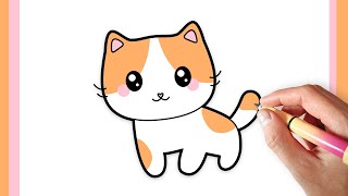 How to draw a CUTE GINGER KITTEN Easy Step by step  drawing easy tutorial [upl. by Sommer]