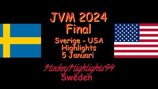 FINAL  SVERIGE  USA  JVM 2024  5 JANUARI HIGHLIGHTS [upl. by Akilam]