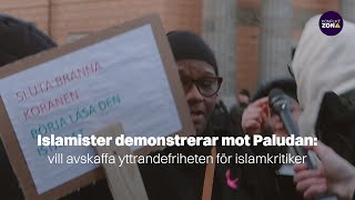 Islamister demonstrerar mot Paludan vill avskaffa yttrandefriheten för islamkritiker [upl. by Snowman576]