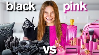 Eating amp Buying Everything in One Color ft epic pink room makeover [upl. by Haissem]