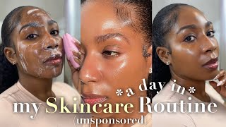 UPDATED A DAY IN MY SKINCARE ROUTINE 2024  UNSPONSORED SKINCARE FOR ACNE DARK SPOTS  GLASS SKIN [upl. by Lebasy]