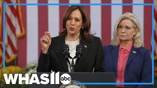 Republican Liz Cheney campaigns with VP Kamala Harris [upl. by Akenaj]