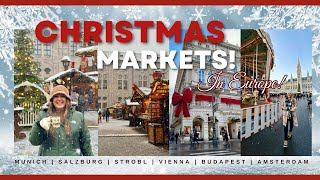 CHRISTMAS MARKETS IN EUROPE Munich  Salzburg  Strobl  Vienna  Budapest  Amsterdam  Castles [upl. by Einnaffit]