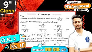 Rs Aggarwal Class 9 Chapter 1  Exercise 1F Question number 2  Number System  Md Sir Class 9 [upl. by Nagaet]