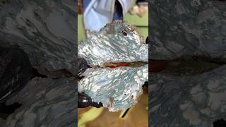 Cutting A Stringy Moss Agate [upl. by Chaunce]